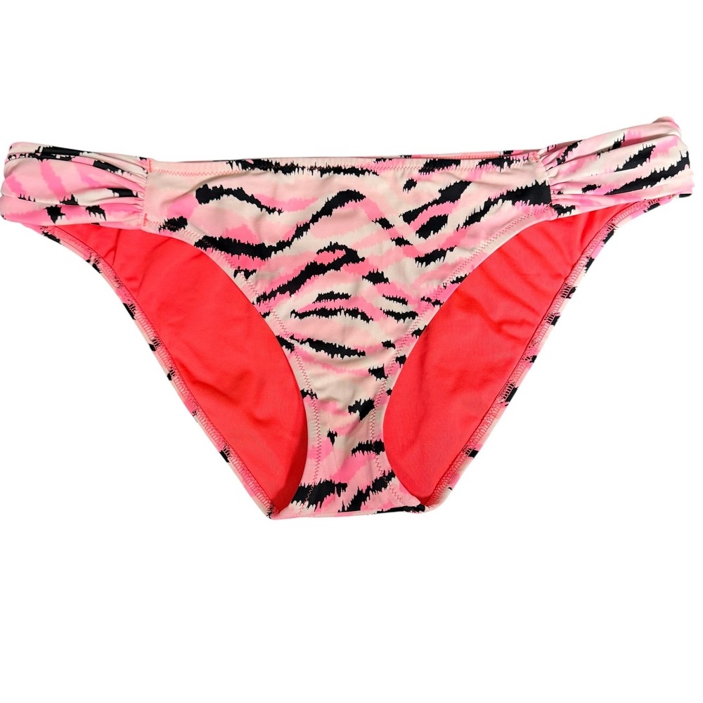 Victoria's Secret Pink Zebra Print Ruched Bikini Bottoms